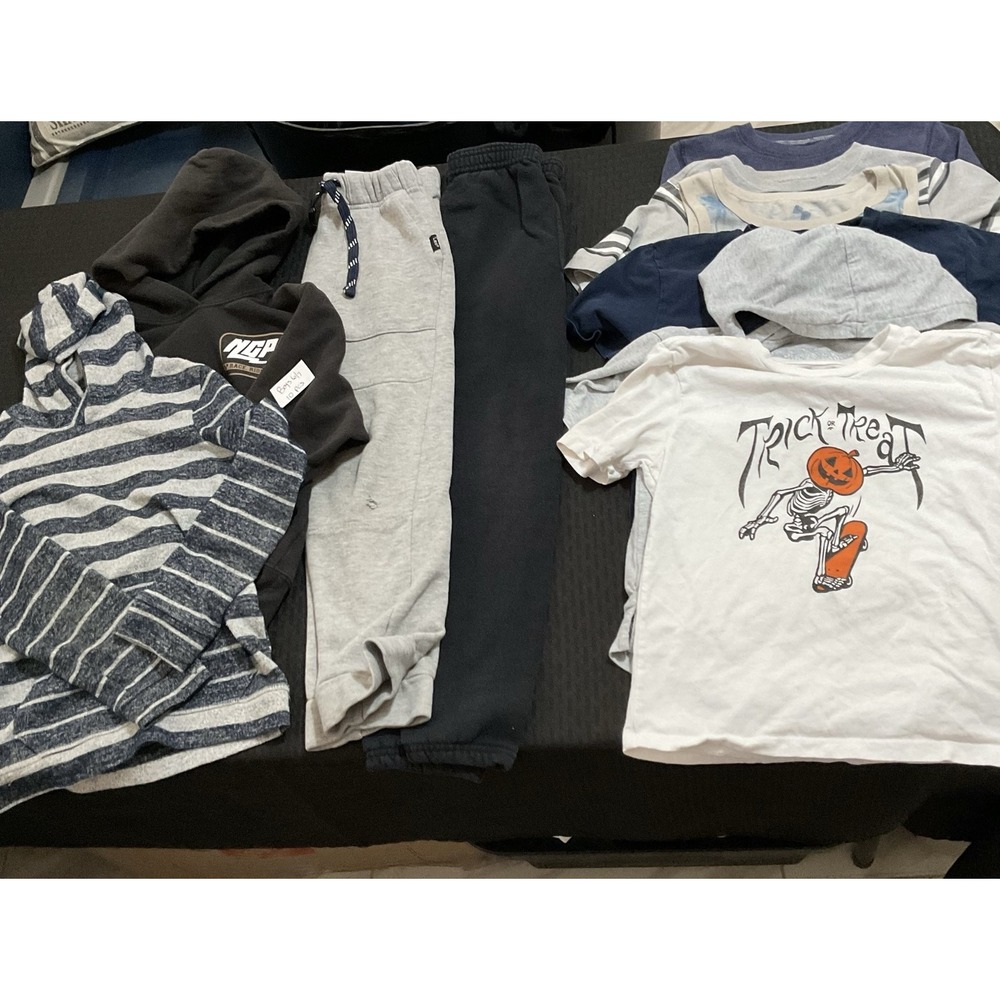 Mixed Brands Outfit Lot Boys 6/7 Multicolor Hoodies Shirts Sweatpants 10pc Fall